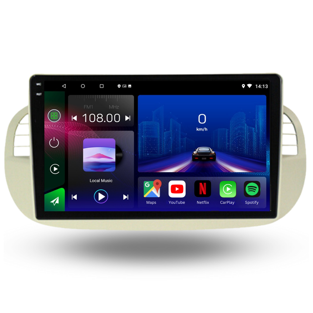 Fiat 500 | 2007-2015 | Android 13 car radio | Android iPhone | Main unit 