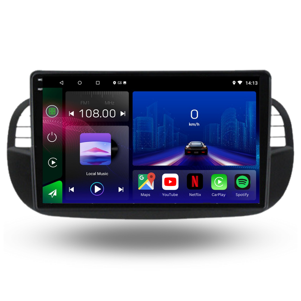 Fiat 500 | 2007-2015 | Android 13 car radio | Android iPhone | Main unit 